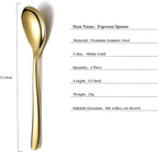 Gold Demitasse Espresso Spoons, 5.5'' Mini Coffee Spoons, Set of 6, Stainless Steel, Dishwasher Safe