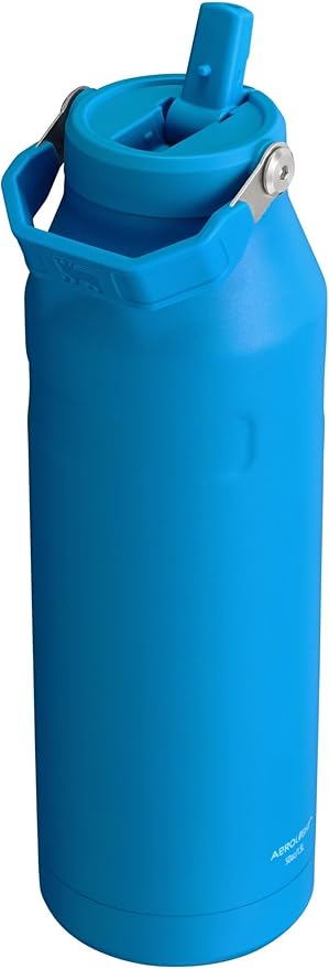 Stanley IceFlow Flip Straw 2.0 Water Bottle 50 OZ | Built-In Straw with Larger Opening | Lightweight & Leak-Resistant | Insulated Stainless Steel | BPA-Free | Azure