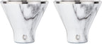 SNOWFOX Premium Vacuum Insulated Stainless Steel Martini Glass, Set of 2, Martinis Stay Icy Cold, Stemless Cocktail Glasses, Elegant Home Entertaining, Bold Beautiful Barware Set, 8 oz, Marble
