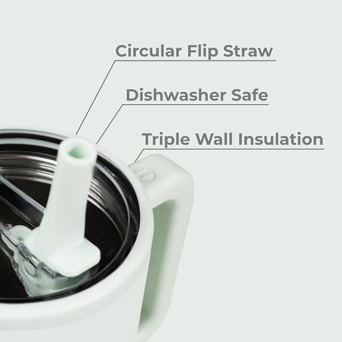 HydroJug Kids - 20 oz Insulated Kids Water Bottle with Flip Straw & Handle | Leak-Proof & Durable | Perfect for School, Sports, Lunch, Travel & Camp, Beryl