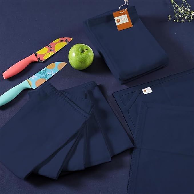 Kitchen Towels Dish Towels for Kitchen Tea Towels for Kitchen Bar Towels for Cloth Towels dishcloths - Solid 18"x28" Pack of 6 (Dark Navy, Pack of 6)