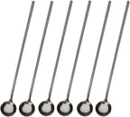 6 PCS 9.5-Inch Long Handle Ice Tea Spoons, Espresso Spoon, Coffee Spoon Set, 18/8 Stainless Steel Spoons for Cocktail Stirring, Mixing, Tea, Soup, Cappuccino, Sweejar(Black)