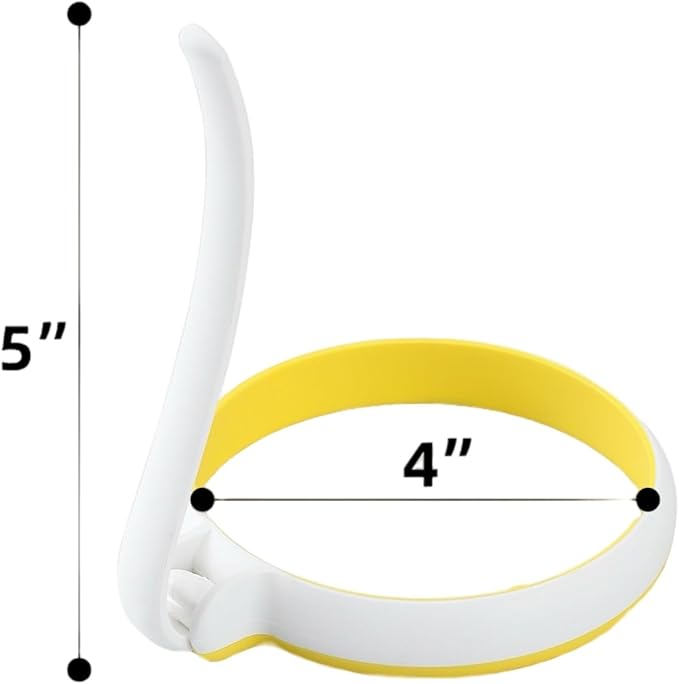 Silicone Egg Rings Set with Folding Handle, 4-Pack Non-Stick Round Egg Cooker Ring，Egg Mold for Cooking Breakfast Sandwiches, Egg Mcmuffins, Pancake, Grill Accessories Egg Forms for Frying Egg