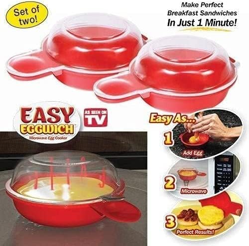 2pcs-Microwave Egg Cooker,Microwave Egg Maker,1 Minute Fast Egg Hamburg Omelet Maker Kitchen Cooking Tool