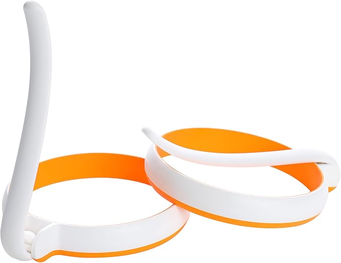 GOYLSER Silicone Egg Molds for Kids, 4pcs Round Egg Rings, Nonstick, Heat Resistant Up to 400F, Easy Clean, White