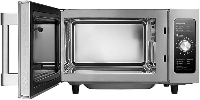 Midea Equipment 1025F0A Countertop Commercial Microwave Oven with Dial, 1000W, Stainless Steel.9 CuFt