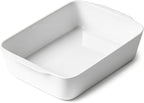 3.3 QT Ceramic Baking Dish, White Casserole Dish,Lasagna Pan for Oven, Bakeware for Baking, Kitchen Decor, Microwave Oven Safe, Dinner Party (8.7" x 11.8")