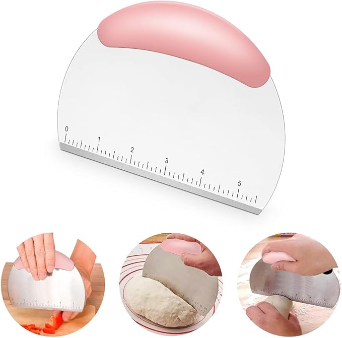 Stainless Steel Biscuit & Dough Cutter Set - 5 Pcs/Pink, Silicone Baking Mats, Pastry Blender