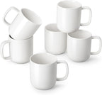 vancasso Porcelain Coffee Mugs Set, 16 oz Ceramic Coffee Cups for Americano Hot Tea Iced Coffee Cold Brew Cocoa Milk Mugs Set of 6, Dishwasher & Microwave Safe, White