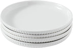 Hasense Dinner Plate Set of 4, 10 Inch Porcelain Plates for Kitchen, Large Salad Plates for Lunch, Dinnerware Dish for Restaurant, Home, Microwave Safe Plates for Wedding & Housewarming Gift, White