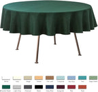 maxmill Round Swirl Design Tablecloth Waterproof Spillproof Wrinkle Free Table Cloth, Kitchen Dinning Circular Tabletop Decoration, Fabric Table Cover for Christmas Parties, 70 Inch, Hunter Green