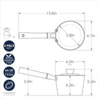 Nordic Ware Cardamom Ceramic Nonstick 1.5 Quart Saucepan with Lid