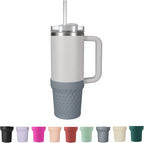 Silicone Boot for Stanley, Cup Bottom Protector Sleeve Accessories for Stanley Quencher H2.0 FlowState Tumbler 20oz/30oz/Stanley Adventure Quencher Tumbler 24oz (Gray)
