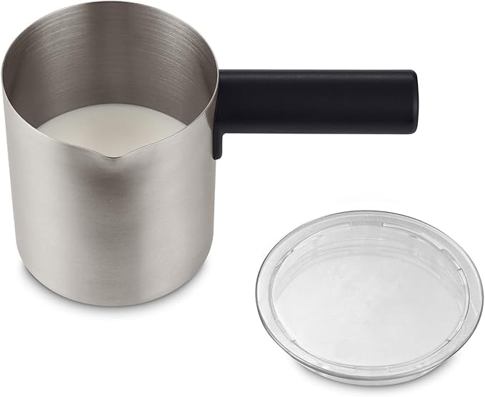 Milk Frother Cup Replacement For The Keurig K-Café Coffee Makers, Compatible With Keurig K-Café Coffee Makers Only. 34 ounce, Charcoal Frother. Hot and Cold Frothing, Stainless Steel/Plastic Handle
