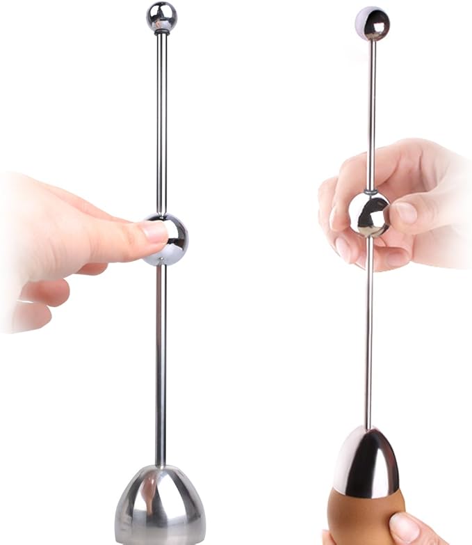 Egg Cracker Topper Cutter Stainless Steel Egg Shell Opener Separator Remover Egg Cracker Tool for Raw Eggs, Hard or Soft Boiled Eggs