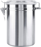 Airtight Canisters Sets for the Kitchen Counter - Stainless Steel Food Storage Containers with Lids for Tea, Coffee, Sugar, Flour - Baking Dry Storage, Metal Pantry Canister