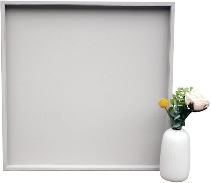 20x20 Inch Rectangular Ottoman Tray | Textured PU Leather, Waterproof & Heat-Resistant Storage for Coffee/Dining Tables, Sofa, Bed, Entertainment & Party (Tranquil Beige, 20 * 20in)