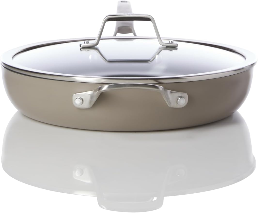 Calphalon® Premier Ceramic Nonstick 12" Frying Pan with Lid, Mushroom Grey