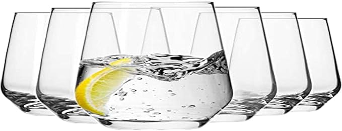Krosno Water Drinking Glasses, Set of 6, 13.5 oz, Splendour Collection, Elegant Tumbler Collection, Ideal for Everyday Use and Entertaining, Lead-Free Crystalline, Dishwasher Safe, Made in Europe