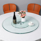 20" Glass Lazy Susan Turntable for Dining Table Large Tabletop Centerpiece Kitchen Rotating Tray Clear Serving Plate Round