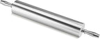 New Star Foodservice Extra Heavy Duty Restaurant Aluminum Rolling Pin, 18", Silver