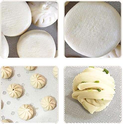 LadayPoa 10Pcs 7 inch Reusable Round Silicone Steamer Liners Non-stick Silicone Steamer Mesh Mat Pad Dim Sum Mesh for Home Kitchen or Restaurant