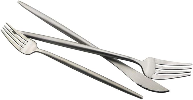 JASHII Luxury Flatware, Silverware Sets, 6-pieces Elegant Cute 18/10 Stainless Steel Silverware Set for Eating Home Kitchen Hotel Restaurant, Service Sets for 1 People, Dishwasher Safe