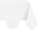 Softalker Rectangle Tablecloth, Waterproof & Stain Resistant Table Cloths Wrinkle Free Fabric Washable 210GSM Polyester Table Cover for Spring/Party/Outdoor - 52 x 70 inch,White
