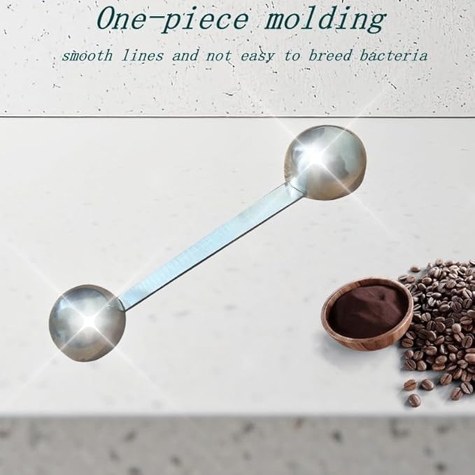 CoaGu Stainless Steel Coffee Scoop: Dual-Measure 1 Tbsp & 2 Tbsp Long Handle Tablespoon for Precise Scooping from Large Coffee Bags or Baking Ingredients