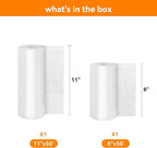 Wevac Vacuum Sealer Bags 8x50, 11x50 Rolls 2 pack for Food Saver, Seal a Meal, Weston. Commercial Grade, BPA Free, Heavy Duty, Great for vac storage, Meal Prep or Sous Vide