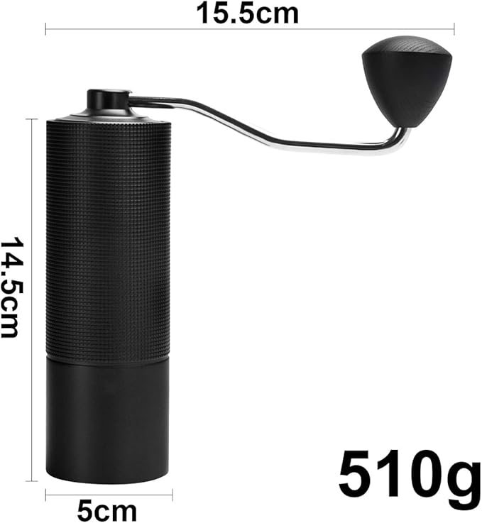 Manual Coffee Grinder Stainless Steel S2C Conical Burr Coffee Grinder, Capacity 20g Hand Coffee Bean Grinder, Double Bearing Positioning