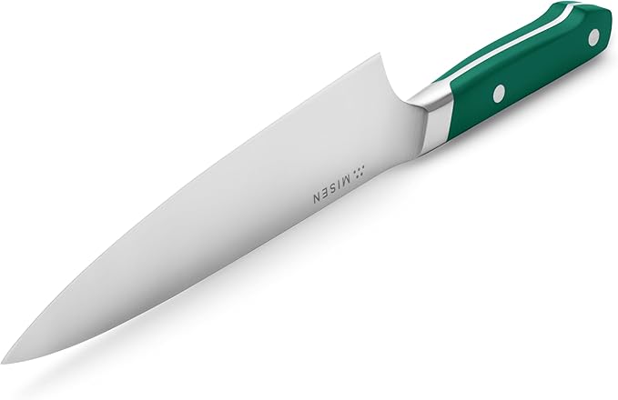 Misen 8" Chef Knife – High Carbon Japanese AUS-10 Stainless Steel – Hybrid German & Japanese Blade – Precision Kitchen Knife for Professionals & Home Cooks – Ultimate Cutting Performance - Green