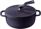 Vermicular Oven Pot 2.0 | Lightweight Enameled Cast Iron Pot | 14cm (1 Qt) | Non-Toxic | Induction-compatible | Dutch Oven | Made in Japan | Deep Ocean Blue