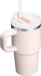 STANLEY Quencher H2.0 Tumbler with Handle and Straw 20 oz | Flowstate 3-Position Lid | Cup Holder Compatible for Travel | Insulated Stainless Steel Cup | BPA-Free | Rose Quartz 2.0
