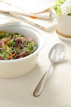 Hammered Serving Utensil Set, 18/10 Stainless Steel Serving Spoons, Salad Servers, Butter Knives, Mirror Finish, Dishwasher Safe, Elegant and Durable (10-Piece Serving Set, Fidenza Hammered)