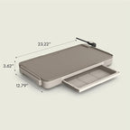 bella 12" x 22" Electric Griddle with Warming Tray, EverGood™ Ceramic Nonstick Coating & Removable Temperature Probe, Dishwasher-Safe Drip Tray & Cool Touch Handles, 1500 Watt, Oatmilk