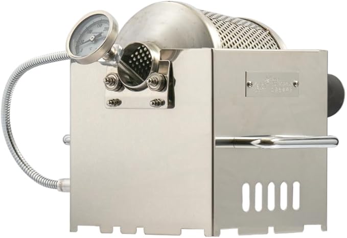 KALDI Mini Home Coffee Gas Roaster - 200g Capacity, Choice of Manual Handle or Motor Drive, Hopper/Sampler as option, Gas Burner Required (Motorized, Full-Package)