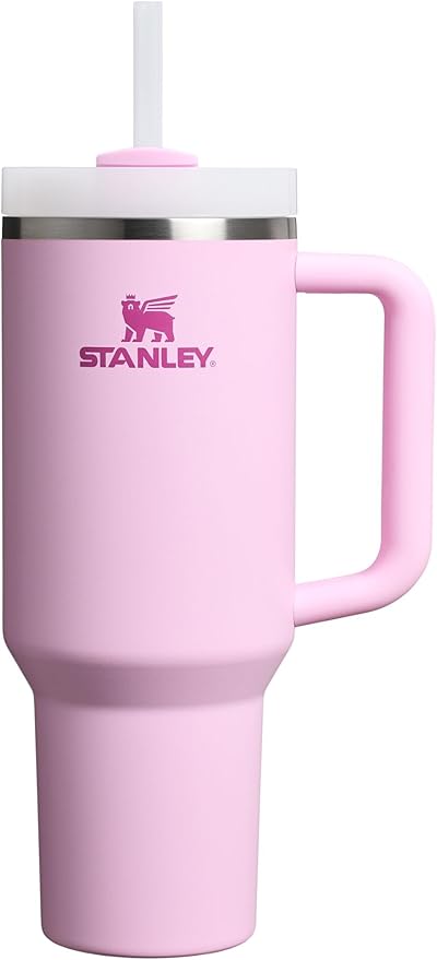 Stanley Quencher H2.0 Tumbler with Handle and Straw 40 oz | Flowstate 3-Position Lid | Cup Holder Compatible for Travel | Insulated Stainless Steel Cup | BPA-Free | Cherry Blossom