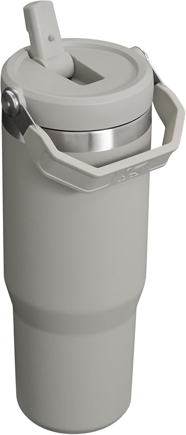 Stanley IceFlow Stainless Steel Tumbler - Vacuum Insulated Water Bottle for Home, Office or Car Reusable Cup with Straw Leak Resistant Flip Cold for 12 Hours or Iced for 2 Days, Ash, 30OZ