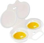 1 PC White Egg Poacher, BPA-Free 2 Cavity Nonstick Poached Egg Maker With Lid, Double Drain Poached Egg Cups, Microwave Cooker, Kitchen Cooking and Dining