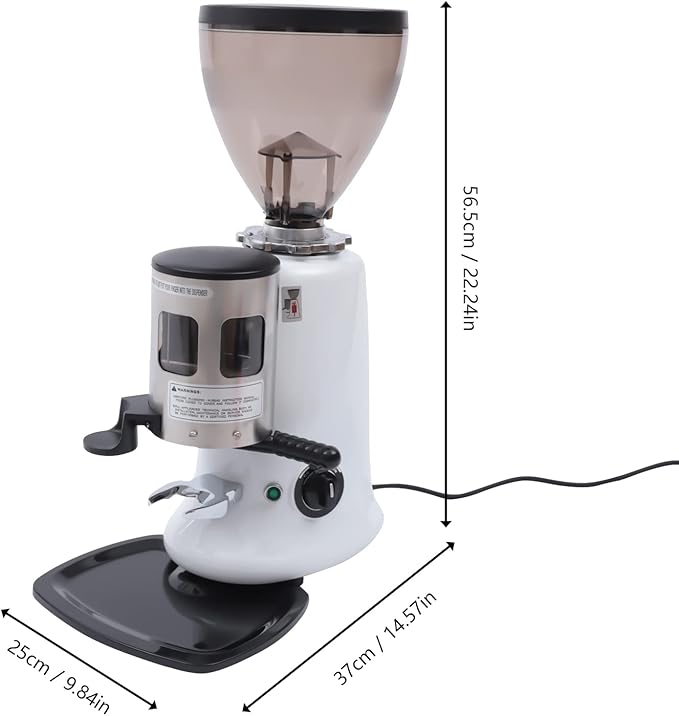 Professional Electric Coffee Grinder,110V 350W Espresso Coffee Grinder Burr Mill Machine for Home Commercial Burr+Hopper