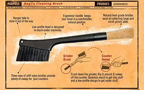 Powder Cleaning Brush Tools,Coffee Bean Grinder Brush and Counter Sweep Brush