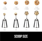 GORILLA GRIP Stainless Steel Cookie Scoop for Baking, 2 TSP, Multipurpose Melon Baller, Meatball Spring Scoops, Perfect Portion Sizes, Easy Food Release, Scooper Size 100, BPA-Free Kitchen Tool, Black
