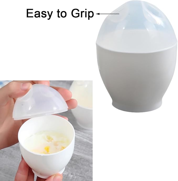 TopHomer 2 Pieces Microwave Boiled Egg Poacher Rapaid Egg Maker Cooking Accessories Kitchen Tool for Home Wedding Birthday