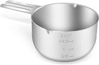 1PCS 2Cup (480ml, 16oz) Single Measuring Cup, Stainless Steel Measure Scoop, Metric and US Measurement, Dishwasher Safe