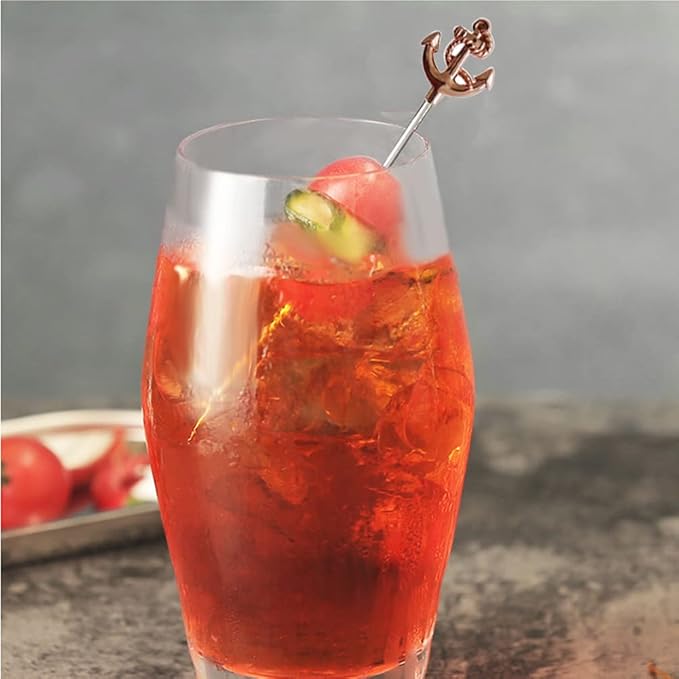 Anchor Cocktail Picks Reusable Stainless Steel Cocktail for Appetizer Olives Sandwiches Cherries Garnish Forks Fruit Skewers Toothpicks 8 pieces