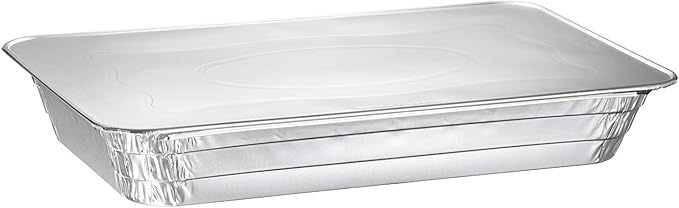 (40 Count) Full Size Deep Steam Table Pans With Lids | Foil Pans with Lids | Disposable Food Containers for Baking, Freezing, and Storage (21” x 13” x 3”)