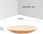 vicrays Ceramic Dessert Salad Plates, 8 Inch, Set of 6, Round, Microwave, Oven, and Dishwasher Safe, Scratch Resistant, Porcelain Fluted Suitable for Snacks, Appetizer, Home, Restaurant (Beige)