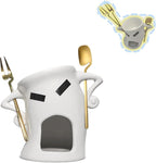 Ceramic Chocolate Fondue Mug With Attitude,Mini Simmer Mug Contain Fondue Bliss Cup Forks Chocolate Melting Cup for Cheese Fondue Set Without Tealights For Date Night Birthday (Gold)