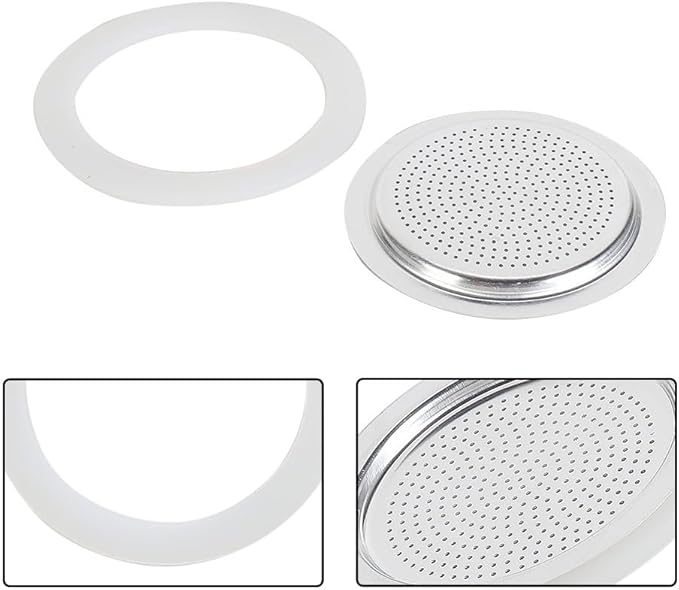 1/2/3/6/9/12 Cup Espresso Maker Replacement Gasket, Coffee Maker Rubber Gasket, Moka Pot Silicone Seal For Espresso Moka Stove Pot, Stovetop Espresso Maker Seal (3 cup+sieve)